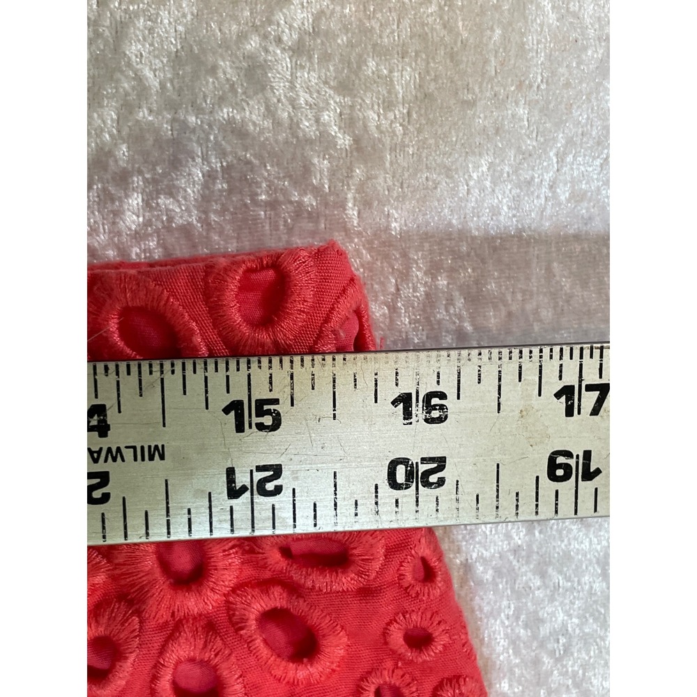 J.Crew No. 2 Pencil Skirt Women 10 Red Excellent Eyelet Lace Floral Embroidery - Picture 4 of 7